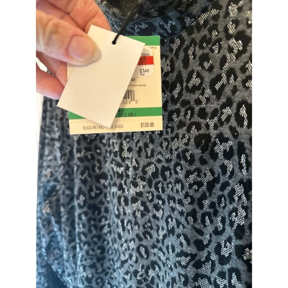 Anne‎ Klein Long Sleeve Metallic Leopard Maxi Dress size L NWT - Picture 3 of 4